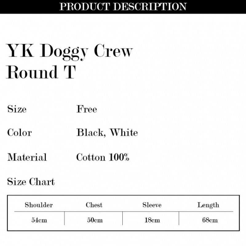 ユースクルー YK DOGGY CREW ラウンドT ホワイト ユースクルー YK DOGGY CREW ラウンドT ホワイト