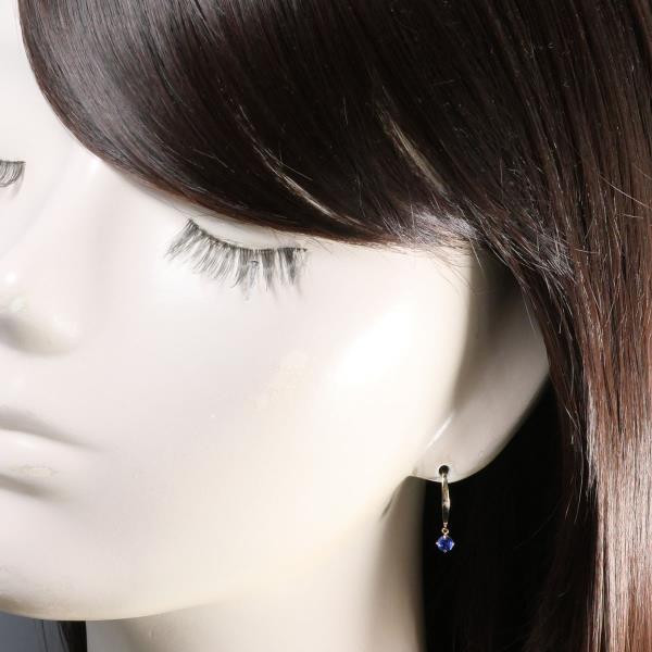 K10 10金 YG イエローゴールド ピアス 合成サファイア 総重量約0.6g ジュエリー 中古