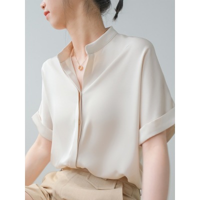 【1つ買うと10つ無料】2025夏の白い通勤ユニークな感覚短袖シャツの女性公務員インタビュープロフェッショナルシャツ女性 【1つ買うと10つ無料】2025夏の白い通勤ユニークな感覚短袖シャツの女性公務員インタビュープロフェッショナルシャツ女性