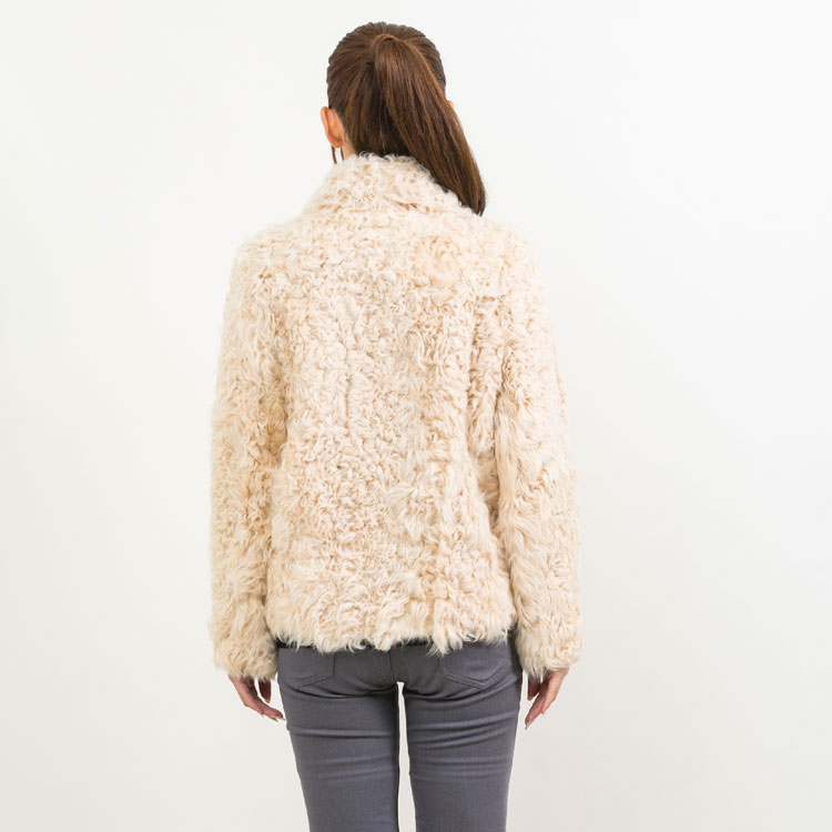 カルガンラム ファー ジャケット ベージュ 送料無料 レディース ギフト