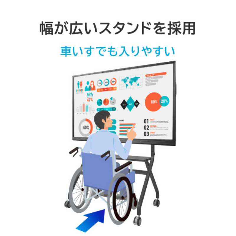 IOデータ　モニタースタンド ［1画面 /55～100インチ］ 耐荷重最大80kg移動式 ブラック　DA-DS7