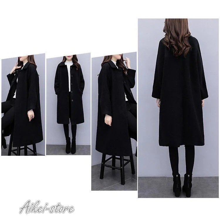 チェスターコート レディース 秋冬 40代 チェスターコート 黒 ロング丈ラシャコート 厚手オーバー ゆったりアウター 通勤 着痩せ オシャレ 韓国風 大人
