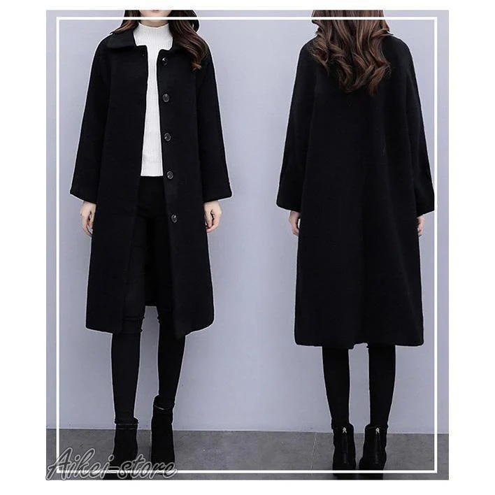 チェスターコート レディース 秋冬 40代 チェスターコート 黒 ロング丈ラシャコート 厚手オーバー ゆったりアウター 通勤 着痩せ オシャレ 韓国風 大人