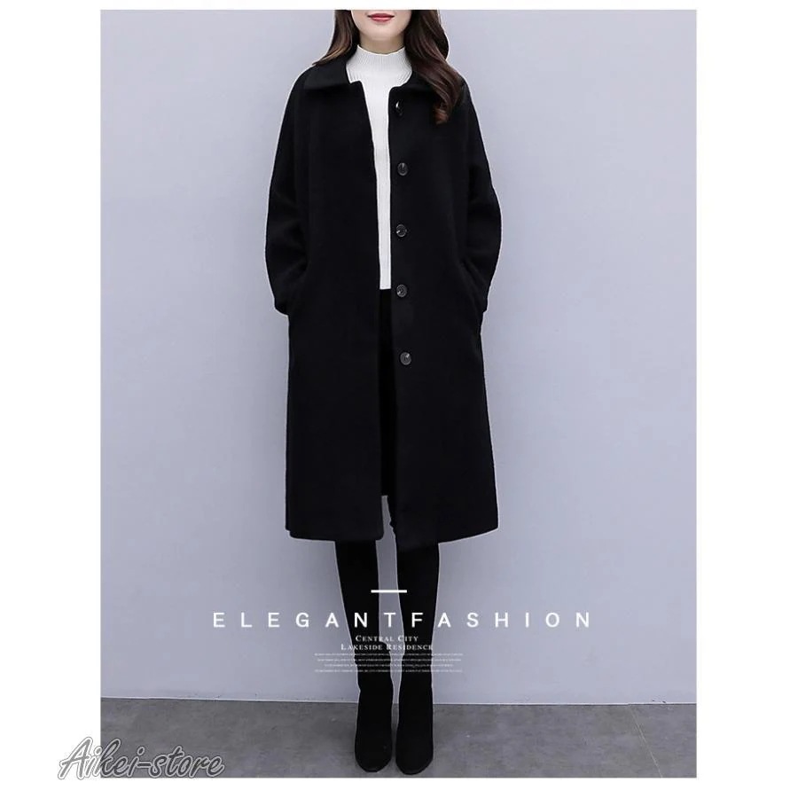 チェスターコート レディース 秋冬 40代 チェスターコート 黒 ロング丈ラシャコート 厚手オーバー ゆったりアウター 通勤 着痩せ オシャレ 韓国風 大人