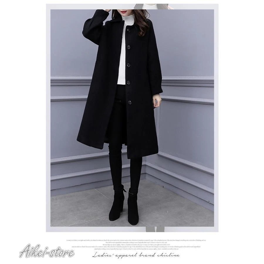 チェスターコート レディース 秋冬 40代 チェスターコート 黒 ロング丈ラシャコート 厚手オーバー ゆったりアウター 通勤 着痩せ オシャレ 韓国風 大人