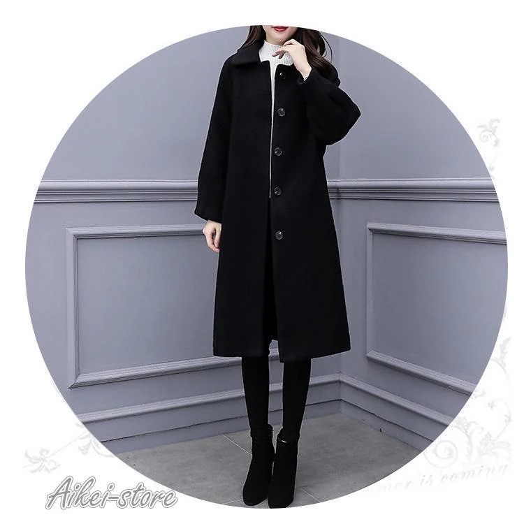 チェスターコート レディース 秋冬 40代 チェスターコート 黒 ロング丈ラシャコート 厚手オーバー ゆったりアウター 通勤 着痩せ オシャレ 韓国風 大人