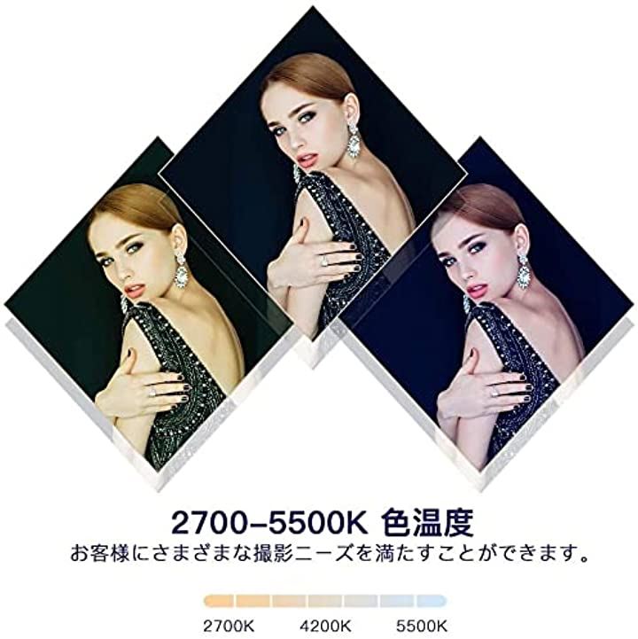 LEDリングライト 55W 2800-6000K 3色調光モード スタンド( 18インチ)