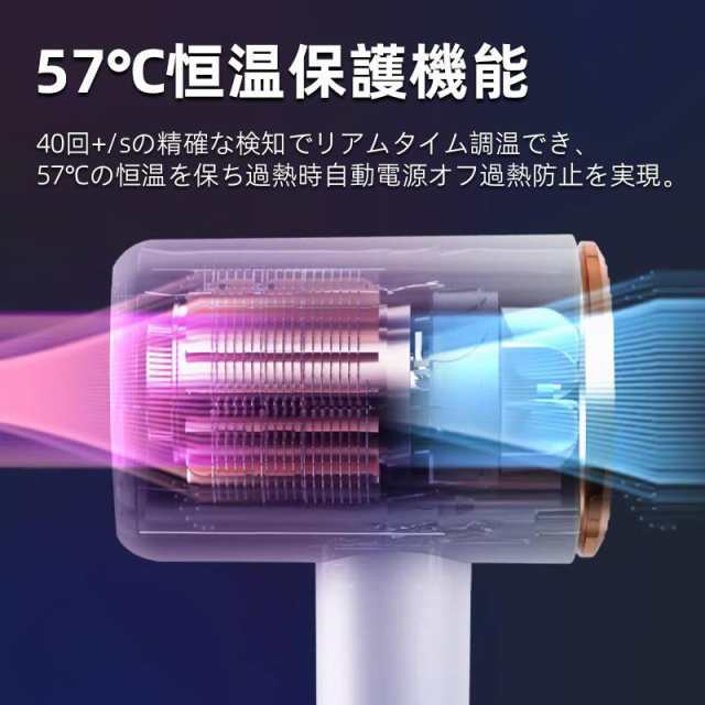 ドライヤー ヘアドライヤー 速乾 大風量 高級 サロン 美髪 静音 マイナスイオン 温度調整 4段階調節可能 超軽量