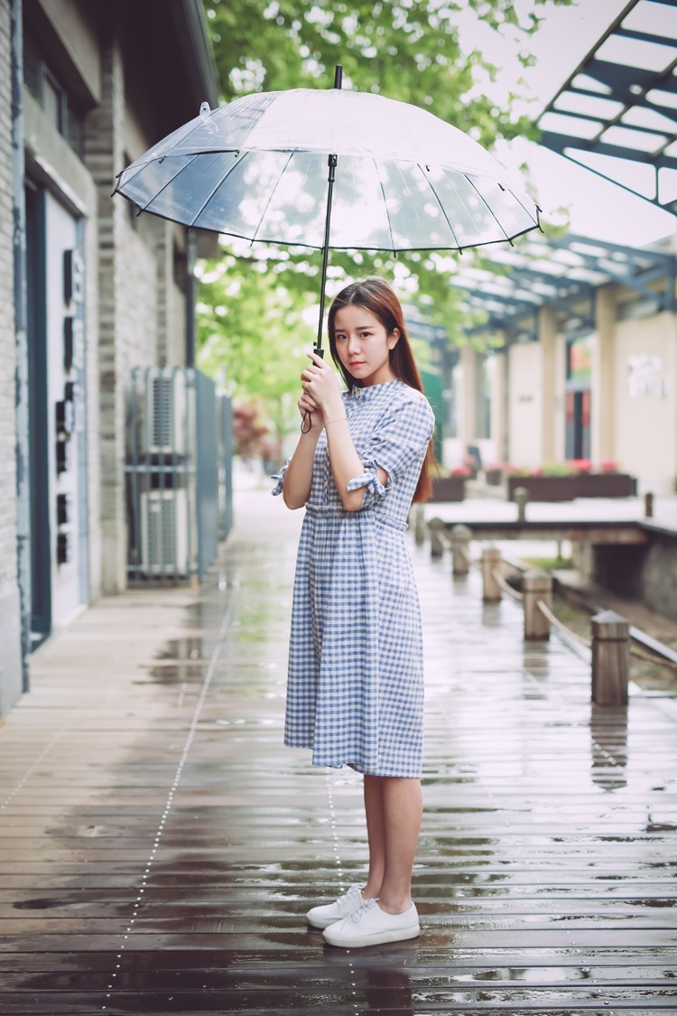 1005.シンプルチェック柄ワンピース(ピンク) 1005.シンプルチェック柄ワンピース(ピンク)