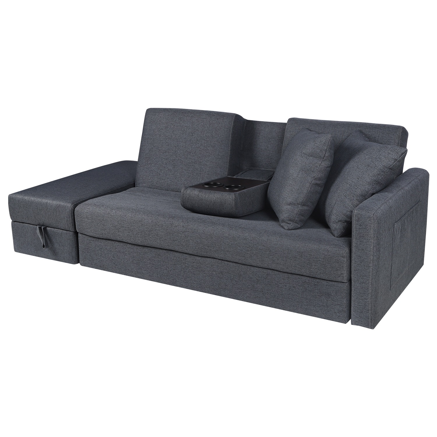 399ソファ ソファーベッド カウチソファ 3人掛け オットマン付き 多機能ソファ 左右側とも取り付けるアームレスト たくさん収納 レイアウト自由 クッション2個 399ソファ ソファーベッド カウチソファ 3人掛け オットマン付き 多機能ソファ 左右側とも取り付けるアームレスト たくさん収納 レイアウト自由 クッション2個