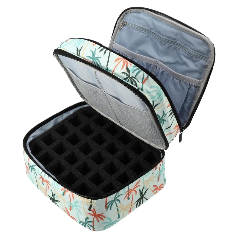 VOcoste-キャリングケース30本,ポータブルトラベル,ダブルレイヤー,マニキュアケース,化粧品収納,オーガナイザーケース
