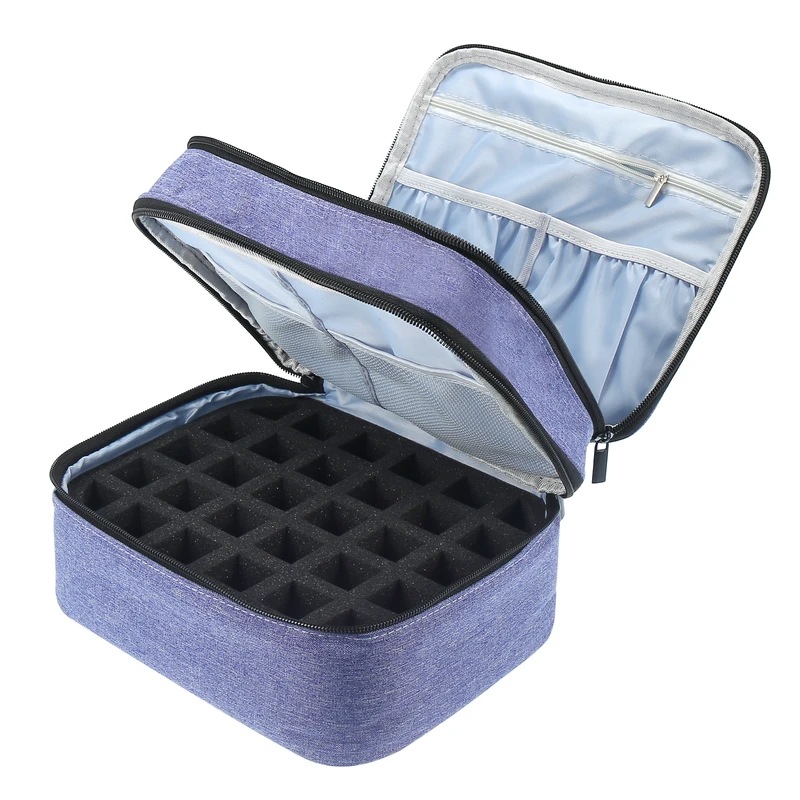 VOcoste-キャリングケース30本,ポータブルトラベル,ダブルレイヤー,マニキュアケース,化粧品収納,オーガナイザーケース