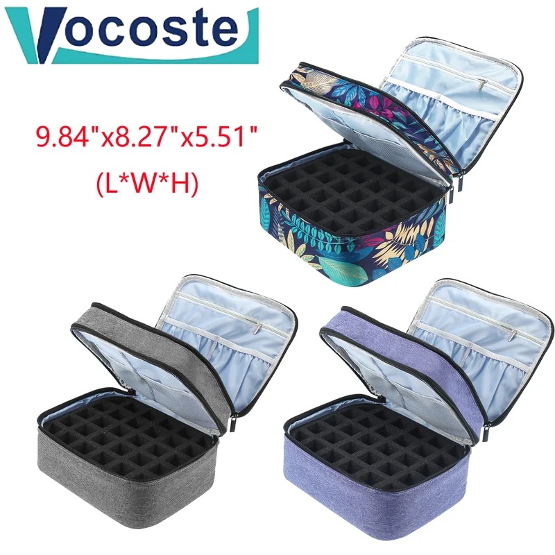 VOcoste-キャリングケース30本,ポータブルトラベル,ダブルレイヤー,マニキュアケース,化粧品収納,オーガナイザーケース