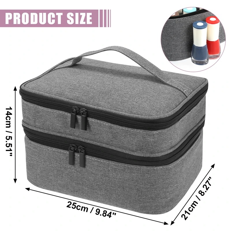 VOcoste-キャリングケース30本,ポータブルトラベル,ダブルレイヤー,マニキュアケース,化粧品収納,オーガナイザーケース