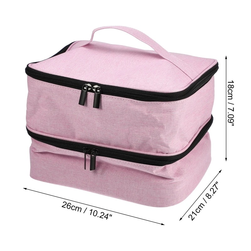 VOcoste-キャリングケース30本,ポータブルトラベル,ダブルレイヤー,マニキュアケース,化粧品収納,オーガナイザーケース