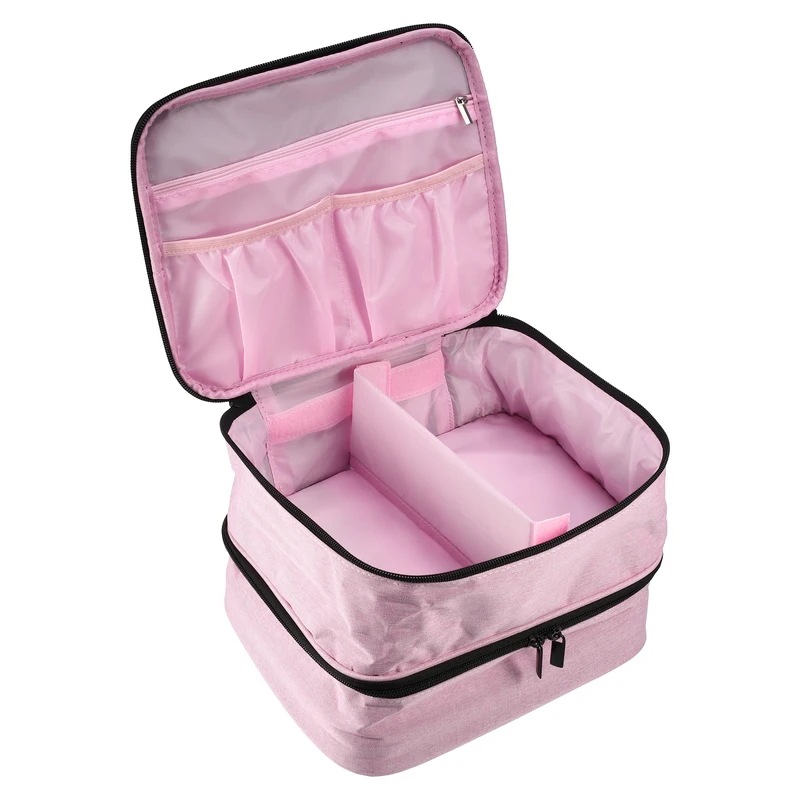 VOcoste-キャリングケース30本,ポータブルトラベル,ダブルレイヤー,マニキュアケース,化粧品収納,オーガナイザーケース