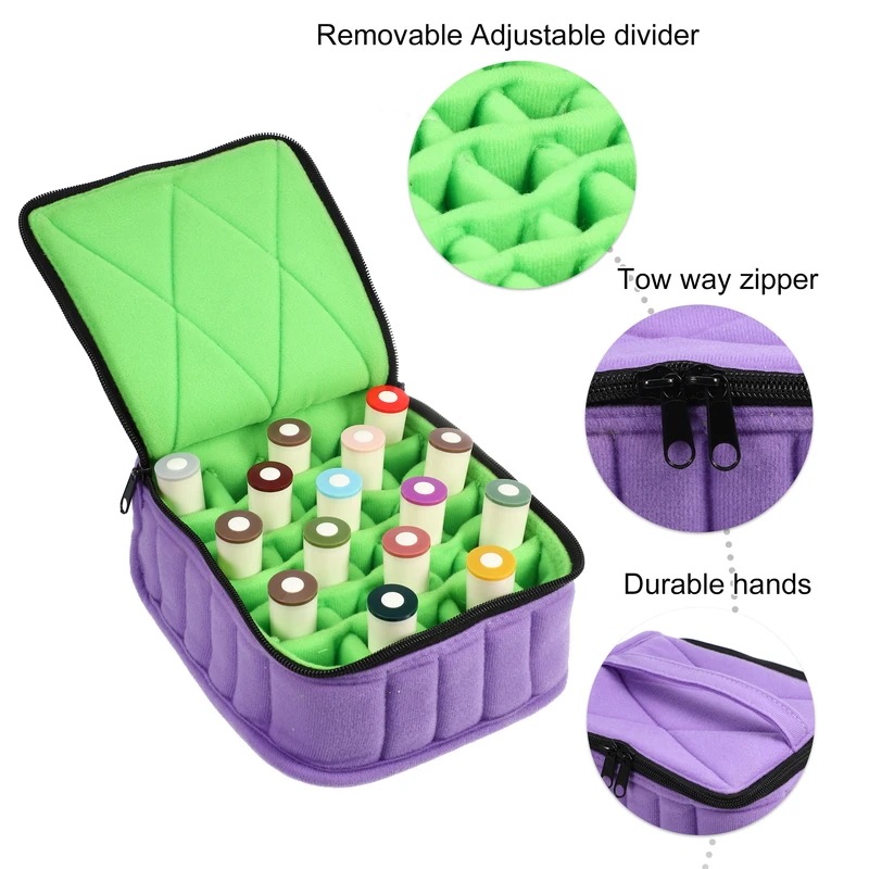 VOcoste-キャリングケース30本,ポータブルトラベル,ダブルレイヤー,マニキュアケース,化粧品収納,オーガナイザーケース