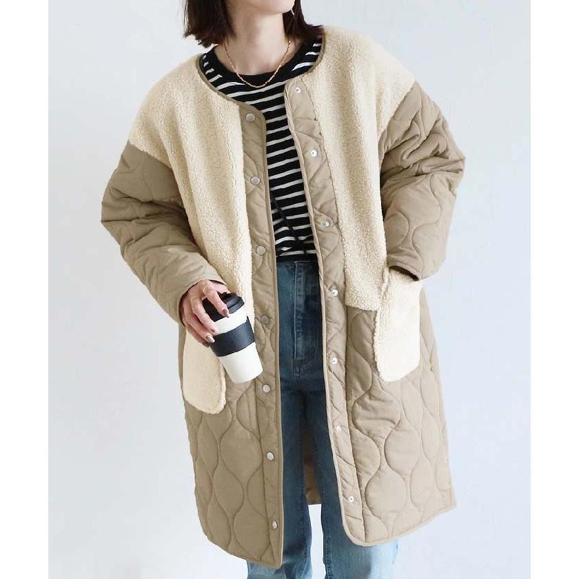 コート レディース 秋冬 ボア キルティング 切り替え ノーカラー ボア コート キルティング コート スエードコート ボア アウター ふわふわ もこもこ 冬 秋 ビッ コート レディース 秋冬 ボア キルティング 切り替え ノーカラー ボア コート キルティング コート スエードコート ボア アウター ふわふわ もこもこ 冬 秋 ビッ