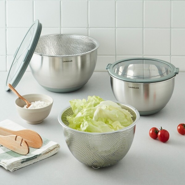 3in1/ステンレス/ミキシングボウル/24cm/野菜/バスケット