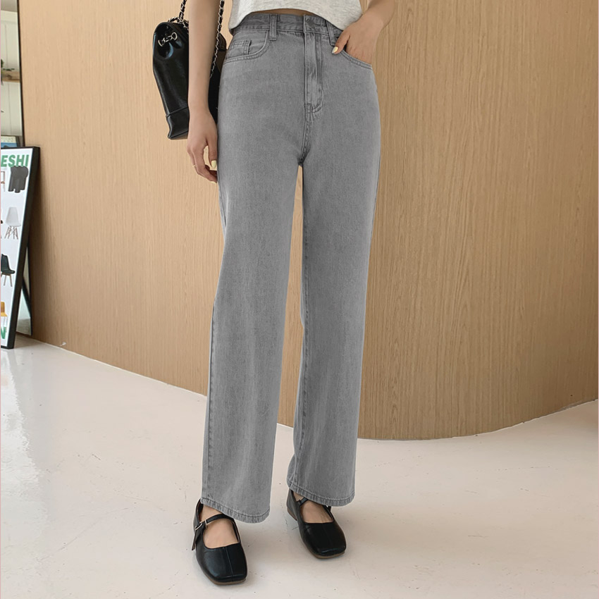 [tje0149] 韓国ファッション 3SIZE 3TYPE クーリングワイドグレーデニムパンツ