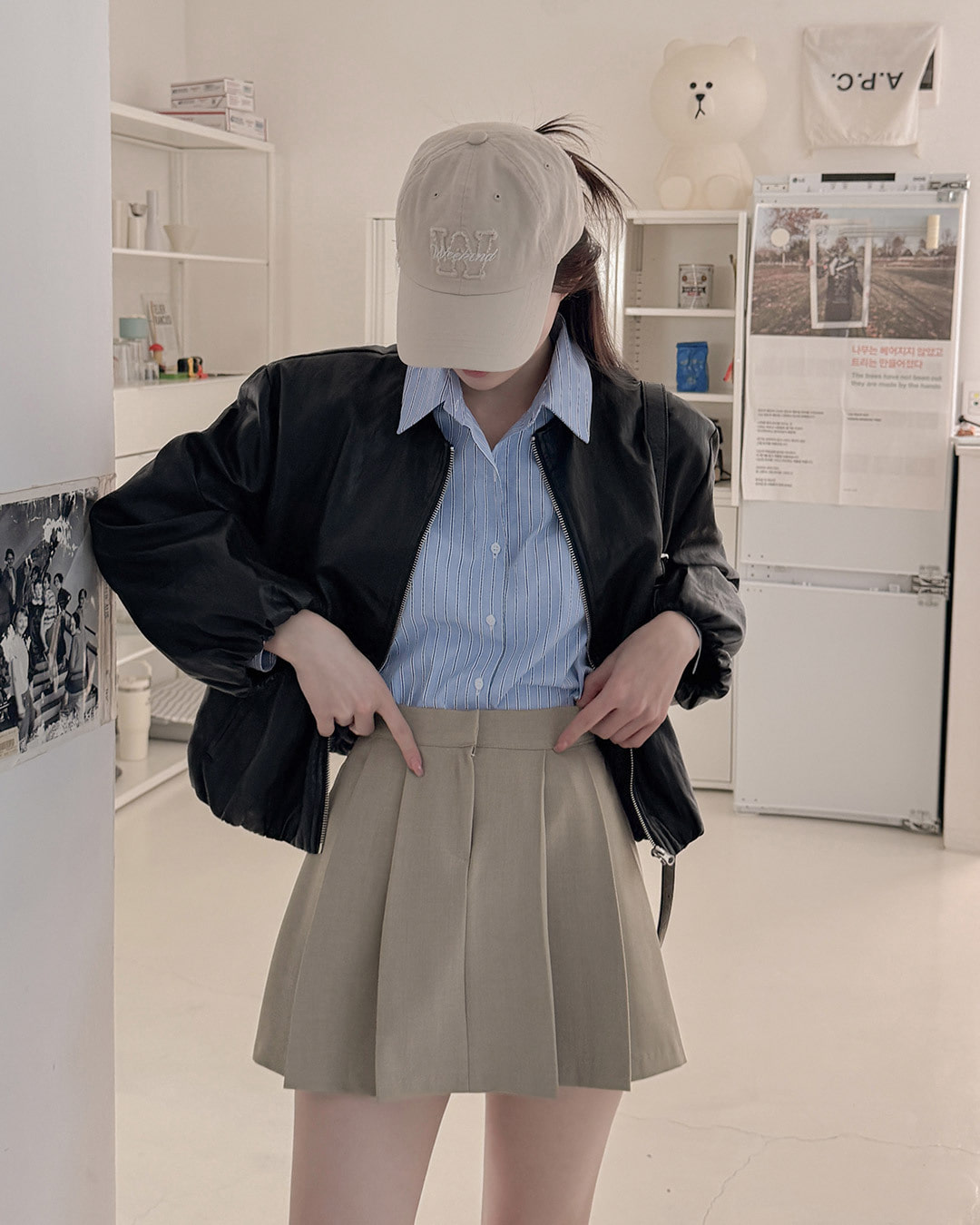 フォンズプリーツミニスカート韓国ファッション レディース フォンズプリーツミニスカート韓国ファッション レディース