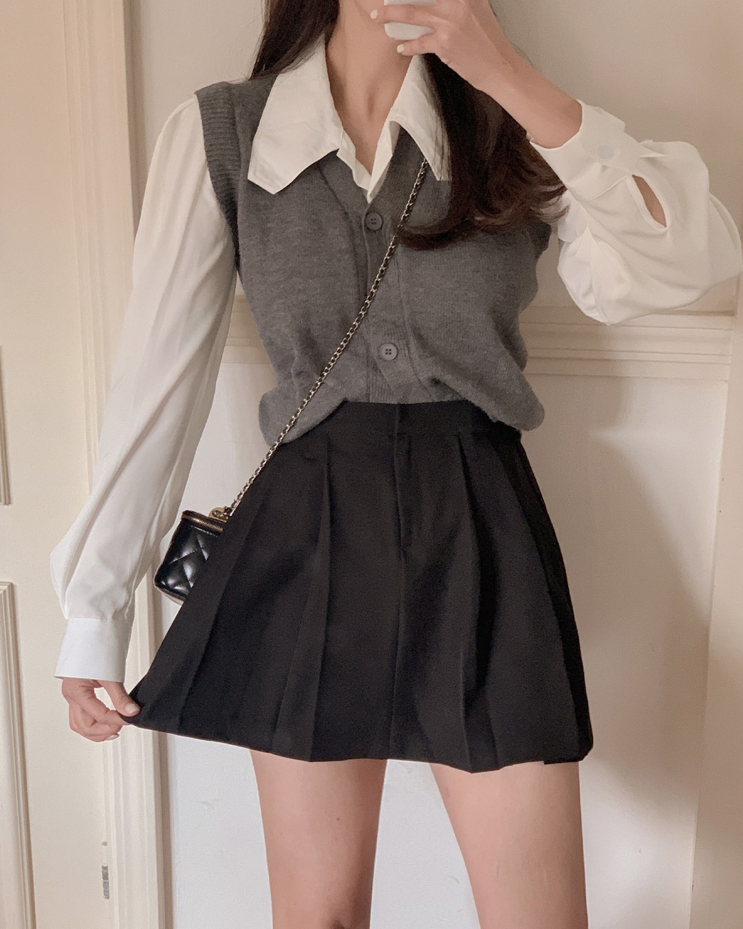 フォンズプリーツミニスカート韓国ファッション レディース フォンズプリーツミニスカート韓国ファッション レディース