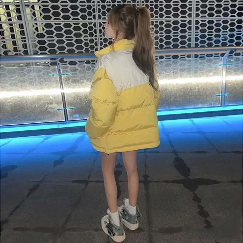 ネットレッド レディース 冬 厚手 かわいい ハローキティ 流行り 中綿ジャケット ゆったり パッチワーク ダウンコート