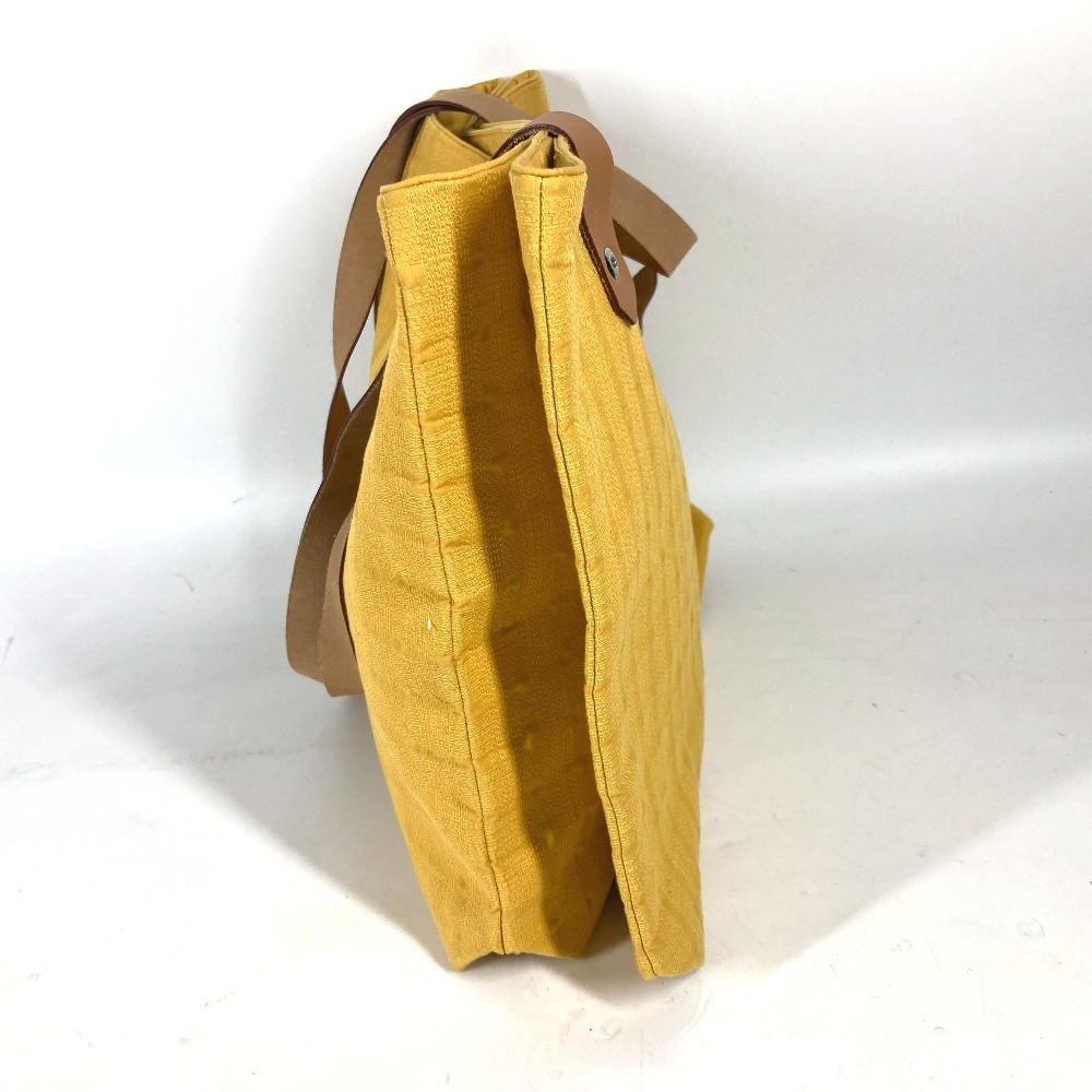 ショルダーバッグ アメダバカバドゥポッシュ カバン 肩掛け トートバッグ キャンバス/レザー イエロー ショルダーバッグ アメダバカバドゥポッシュ カバン 肩掛け トートバッグ キャンバス/レザー イエロー