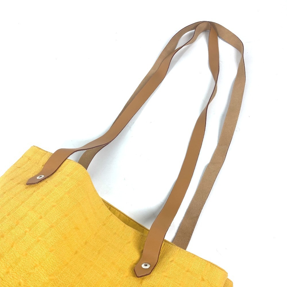 ショルダーバッグ アメダバカバドゥポッシュ カバン 肩掛け トートバッグ キャンバス/レザー イエロー ショルダーバッグ アメダバカバドゥポッシュ カバン 肩掛け トートバッグ キャンバス/レザー イエロー