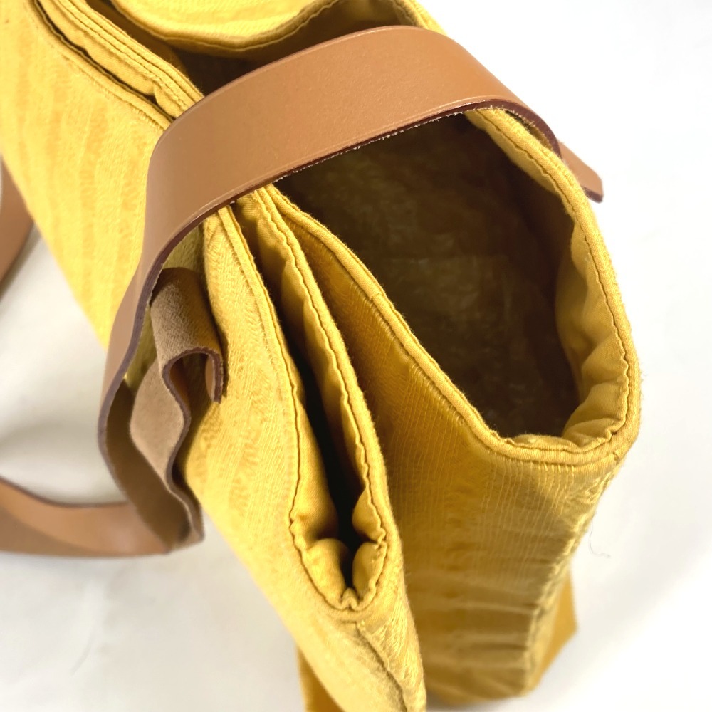 ショルダーバッグ アメダバカバドゥポッシュ カバン 肩掛け トートバッグ キャンバス/レザー イエロー ショルダーバッグ アメダバカバドゥポッシュ カバン 肩掛け トートバッグ キャンバス/レザー イエロー