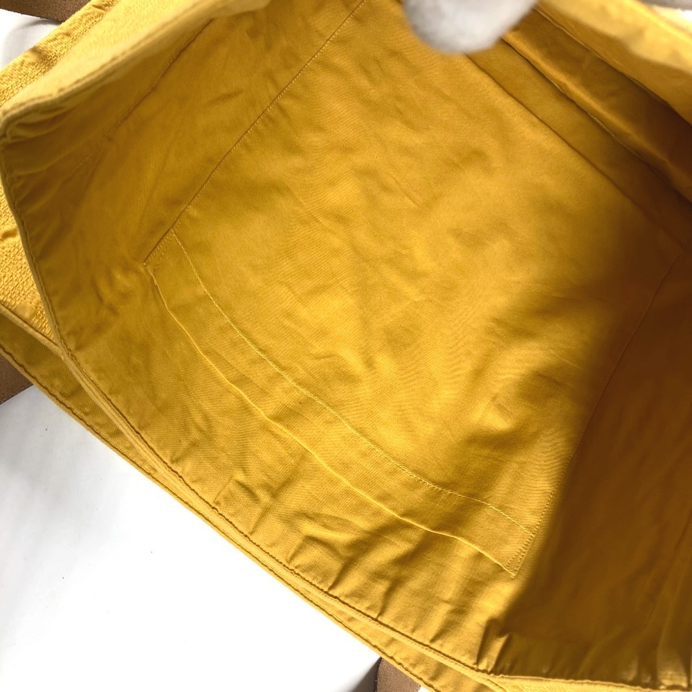 ショルダーバッグ アメダバカバドゥポッシュ カバン 肩掛け トートバッグ キャンバス/レザー イエロー ショルダーバッグ アメダバカバドゥポッシュ カバン 肩掛け トートバッグ キャンバス/レザー イエロー