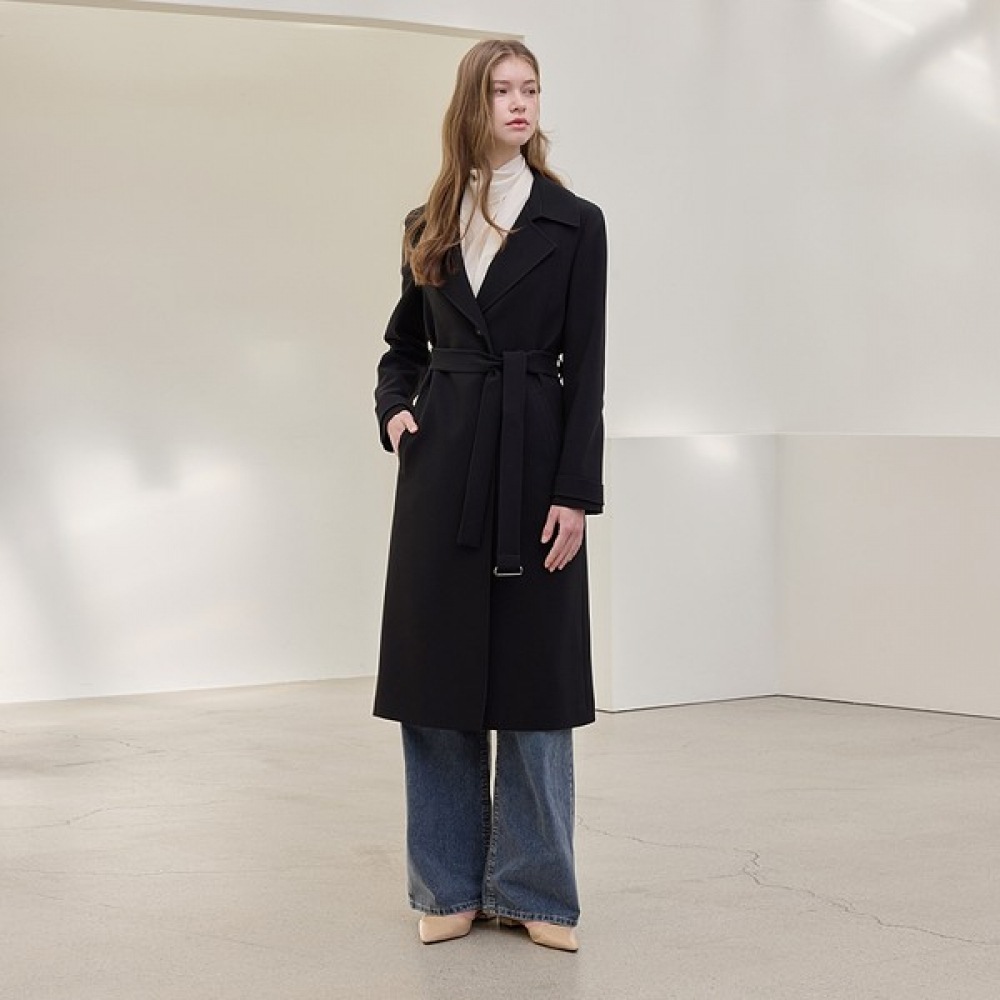 [リアーナニューヨーク] ダブルロングトレンチコート_ブラック