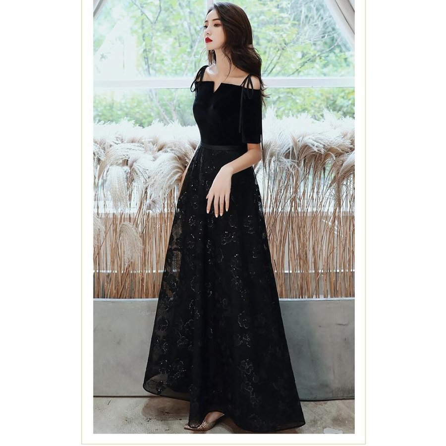 オフショルダー ロング丈ドレス ウエディングドレス パーティードレス 上品 大人 結婚式 大きいサイ