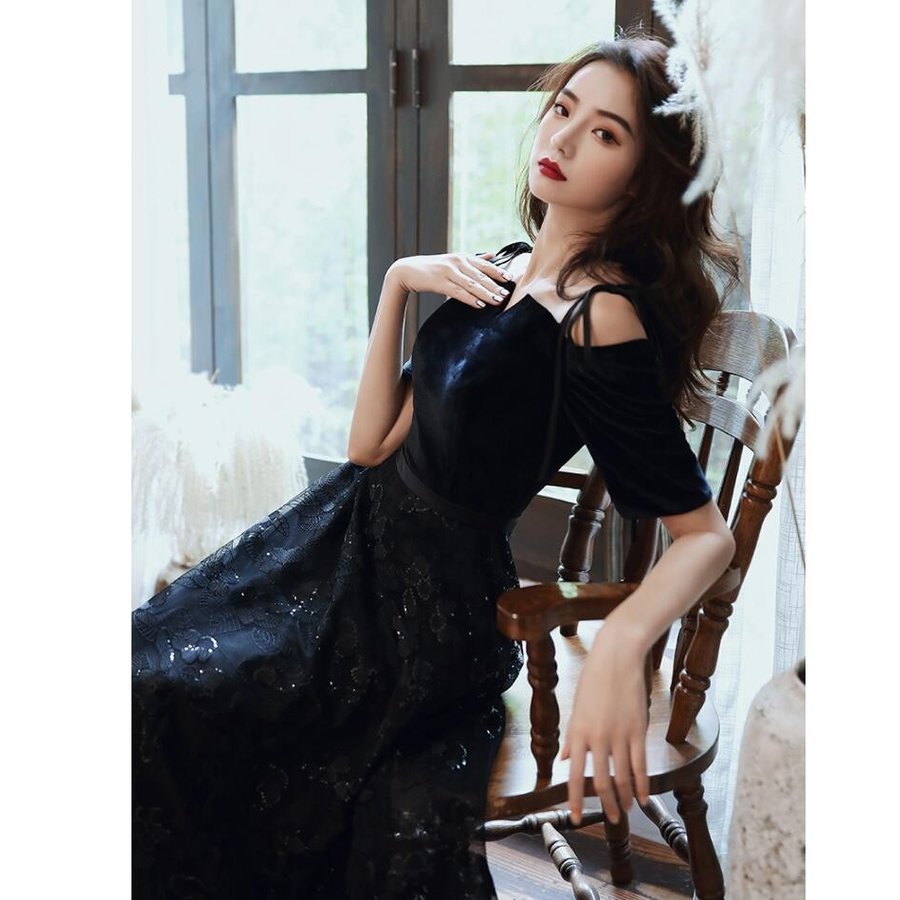 オフショルダー ロング丈ドレス ウエディングドレス パーティードレス 上品 大人 結婚式 大きいサイ