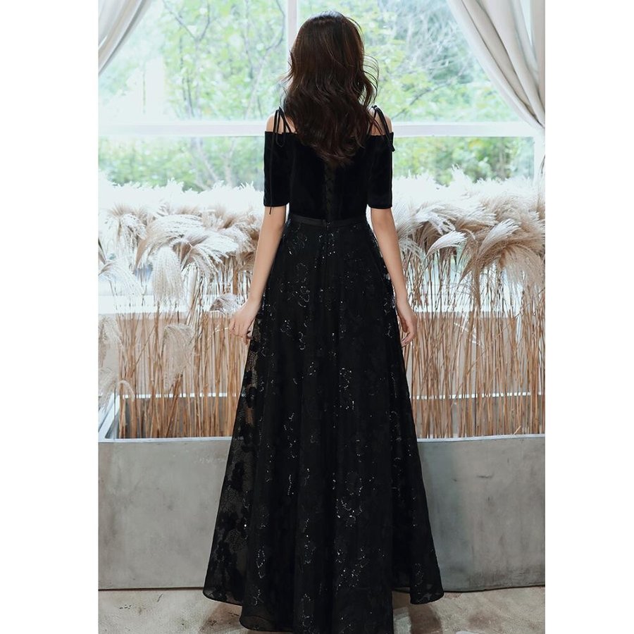 オフショルダー ロング丈ドレス ウエディングドレス パーティードレス 上品 大人 結婚式 大きいサイ