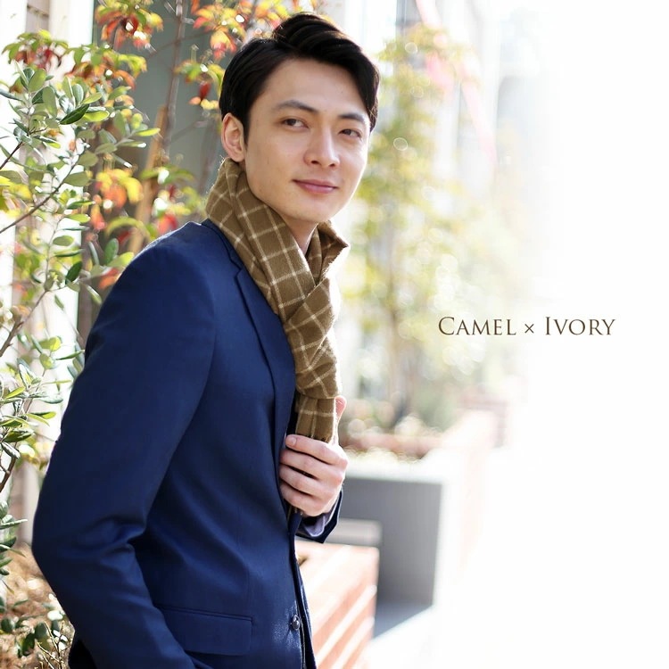 カシミヤマフラーチェック柄 ネコポス対応 カシミヤマフラーチェック柄 ネコポス対応