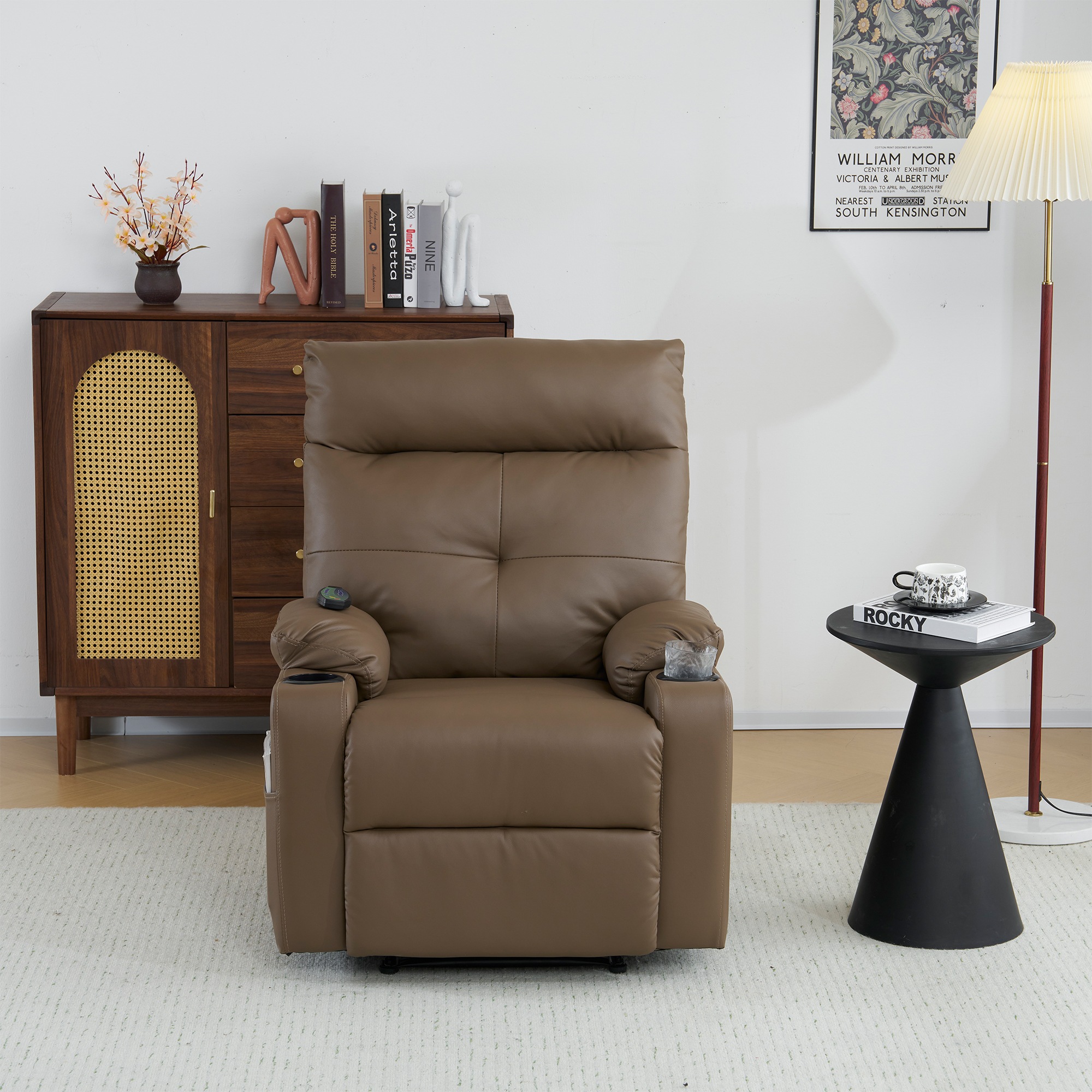 【国内出荷 - 3日配達】リクライニングソファー 電動 リクライニングソファ 振動機能付き オットマン一体型 1人掛け USBポート付き 電動ソファ モーションソファー 耐圧分散 電動ソファー スマホ