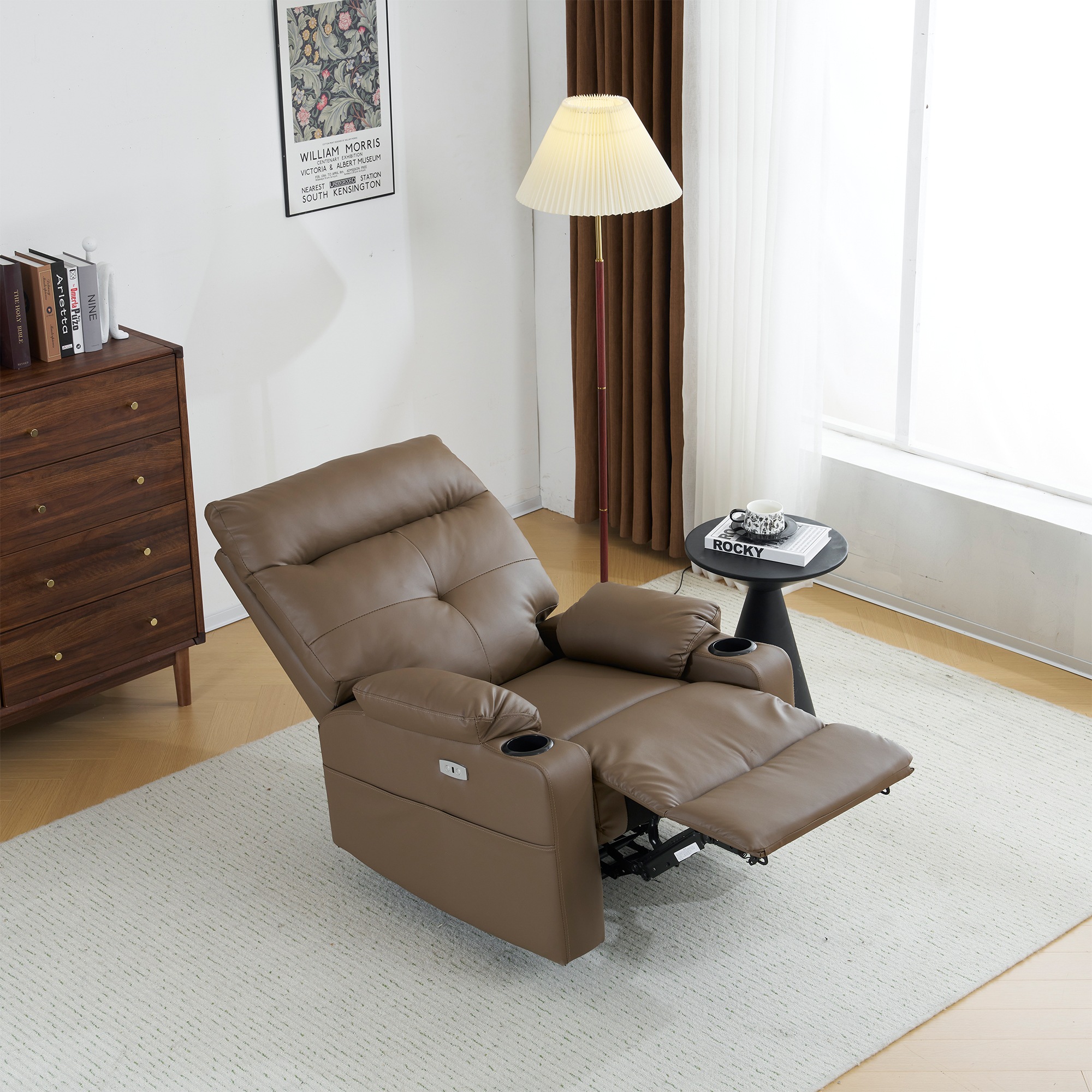 【国内出荷 - 3日配達】リクライニングソファー 電動 リクライニングソファ 振動機能付き オットマン一体型 1人掛け USBポート付き 電動ソファ モーションソファー 耐圧分散 電動ソファー スマホ