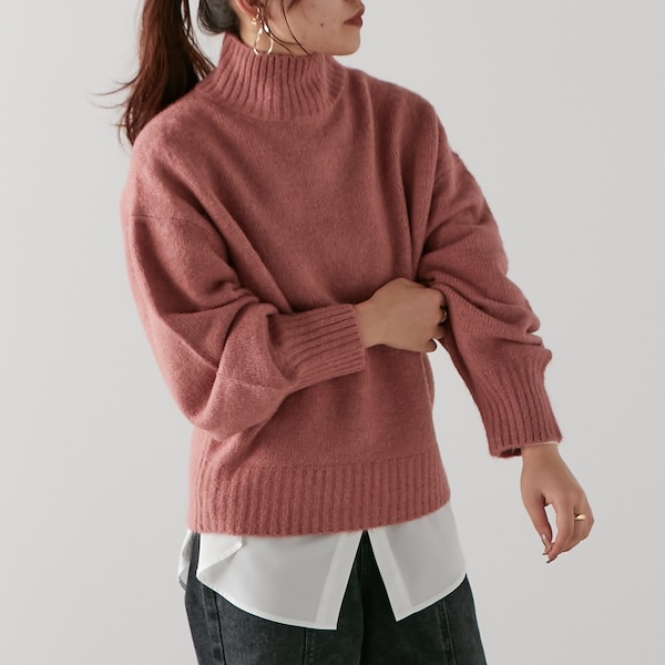 kolor カラー 22SS contrast-collar knit jumpe コントラストカラー