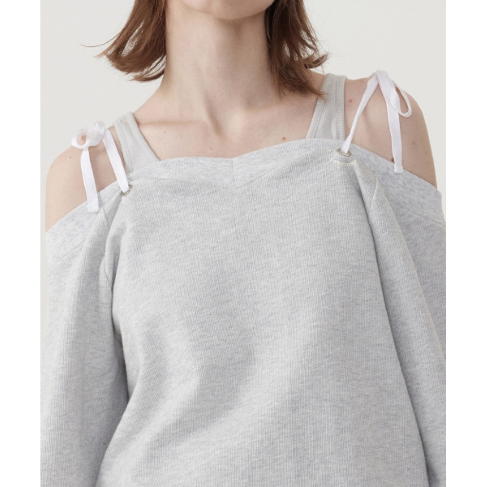 COVERNAT ウーマン オフショルダー トレーナー オートミール