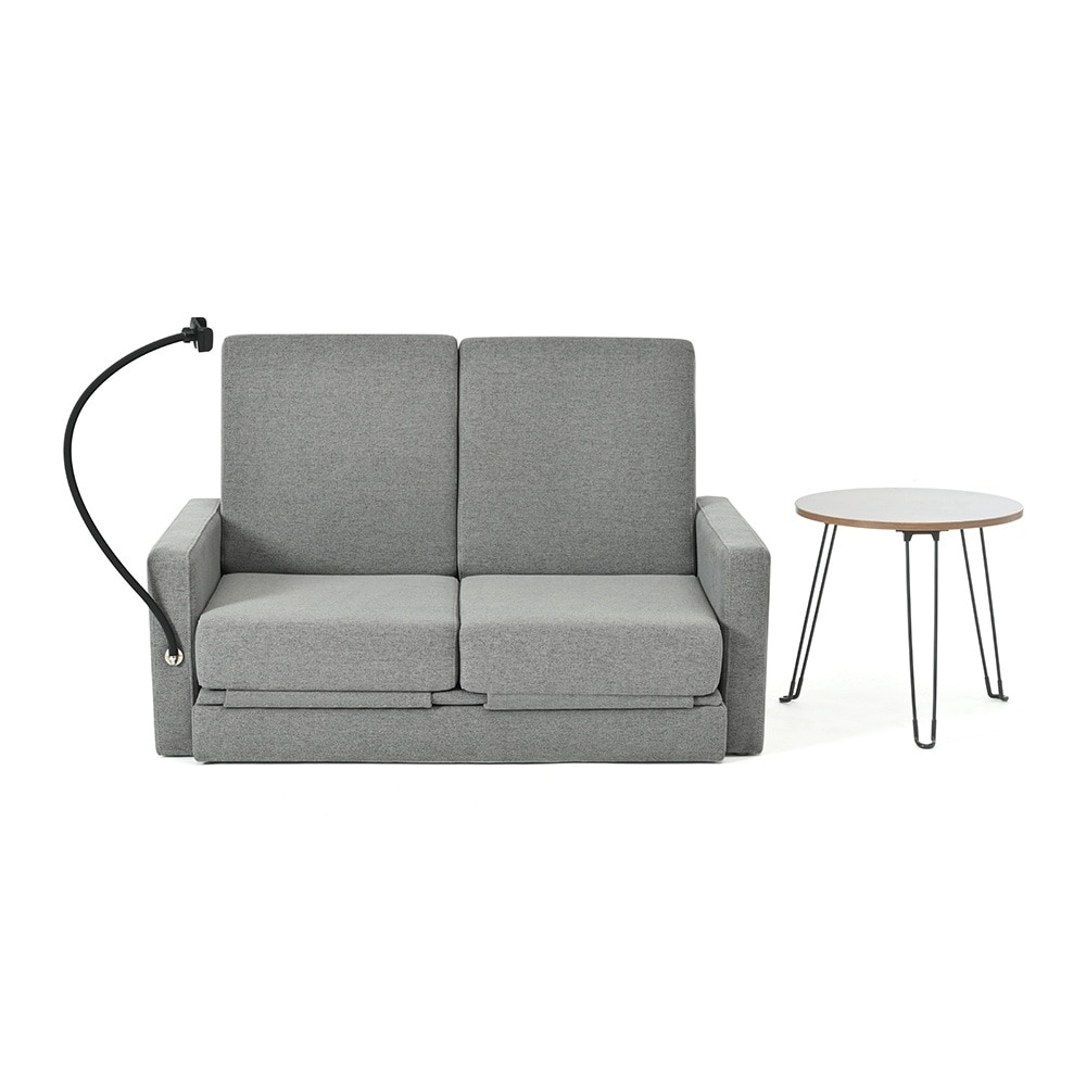 【国内即日発送】リビングルームのための調節可能な背もたれ付き収納プルアウトベッド付きラブシートスリーパーソファ