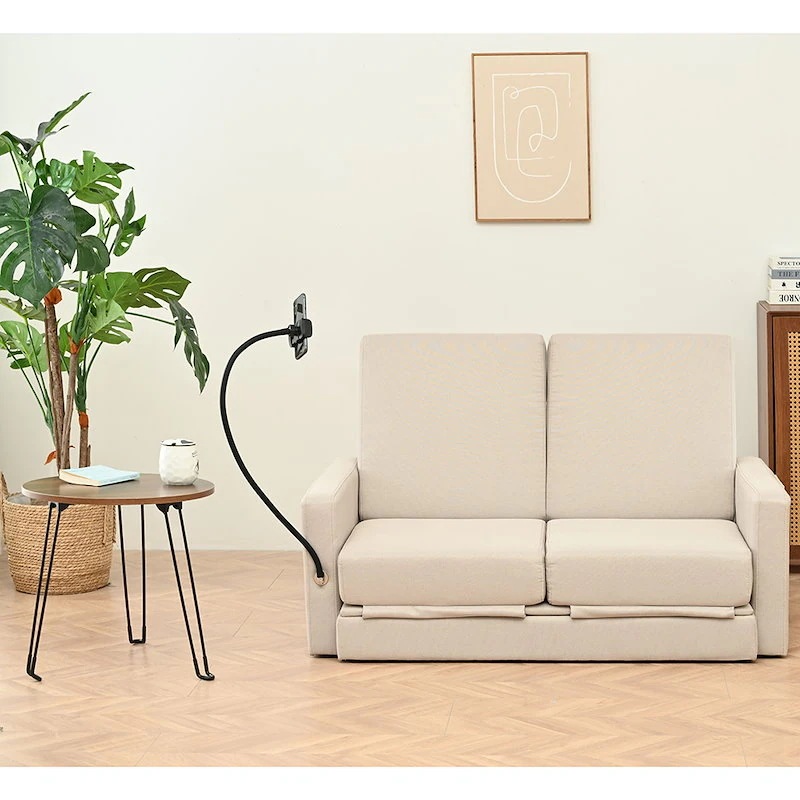 【国内即日発送】リビングルームのための調節可能な背もたれ付き収納プルアウトベッド付きラブシートスリーパーソファ