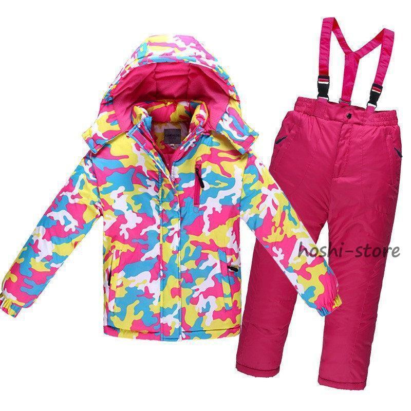 スノーボードウェア スキーウェア キッズ 子供 上下セット サロペット スノボー スキー パンツ 可愛い 子供服 撥水 防風 防寒 厚手 雪遊び