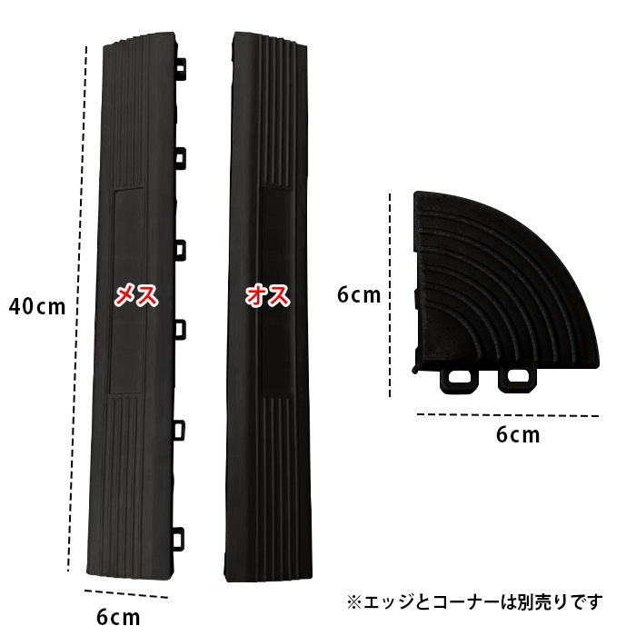 ガレージタイル ガレージマット 置き敷き 耐荷重10トン 40×40cm 100枚 穴無しタイプ 屋外 屋内 組立簡単 耐久性抜群 送料無料_10