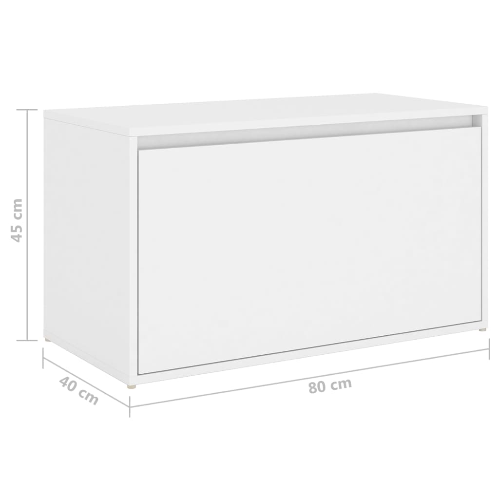 ホールベンチ 80x40x45 cm ホワイト エンジニアリングウッド baskapel.nl