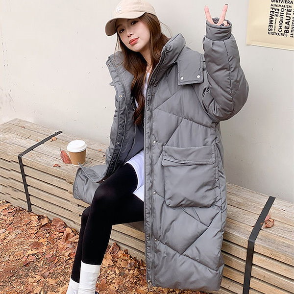 大人気♡リバーシブル ロングダウン 袖口レース 冬用　カワイイ　暖かい 大人気♡リバーシブル ロングダウン 袖口レース 冬用カワイイ暖かい