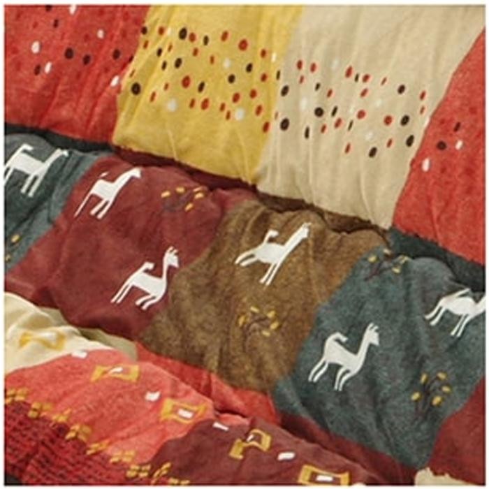 日本製 こたつ厚掛け布団 長方形 ギャッベ柄 約205×315cm レッド 5193579 日本製 こたつ厚掛け布団 長方形 ギャッベ柄 約205×315cm レッド 5193579