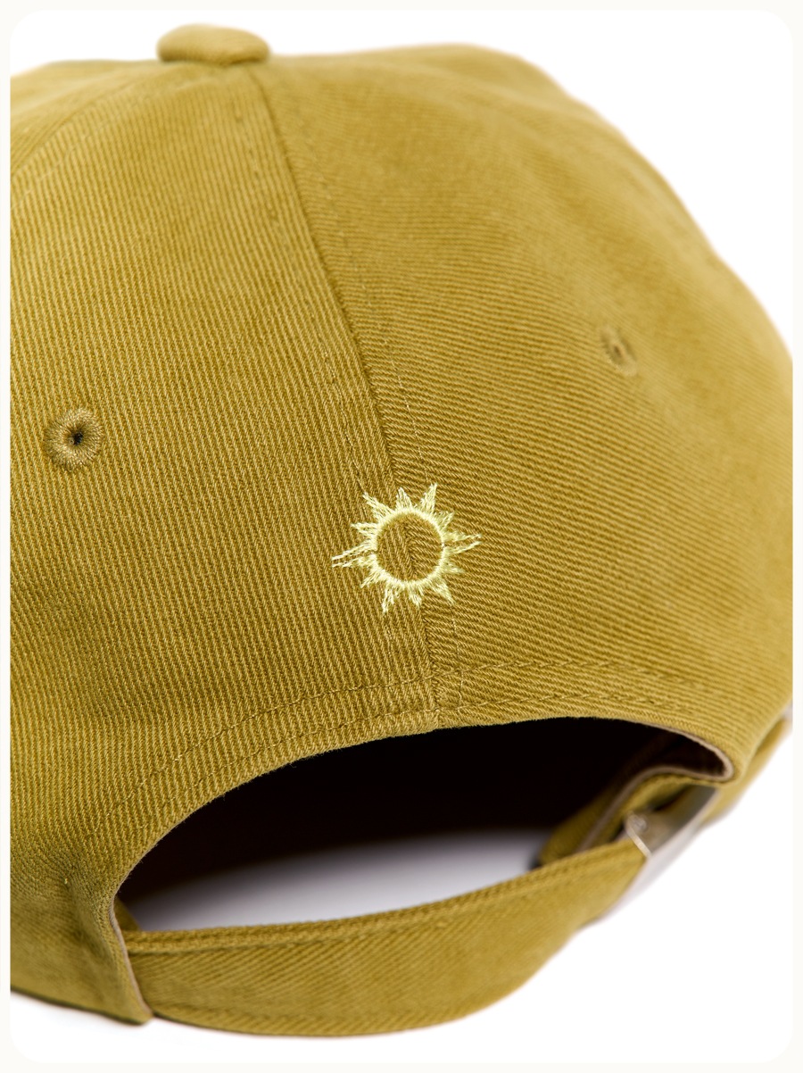 HELLO SUNRISE Arch Logo 5Panel Cap Golden Olive キャップ