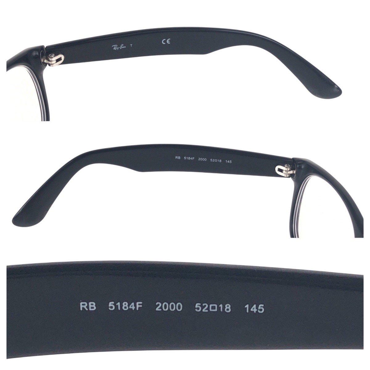 ブラック 黒 プラスチック RB 5184F 2000 5218 145 メガネフレーム メンズ 504495