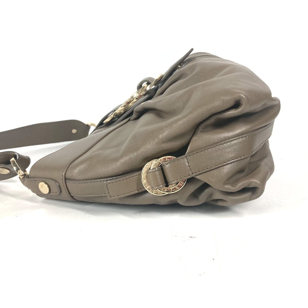 ショルダーバッグ ブルガリブルガリ ロゴ カバン 肩掛け レザー グレー ショルダーバッグ ブルガリブルガリ ロゴ カバン 肩掛け レザー グレー